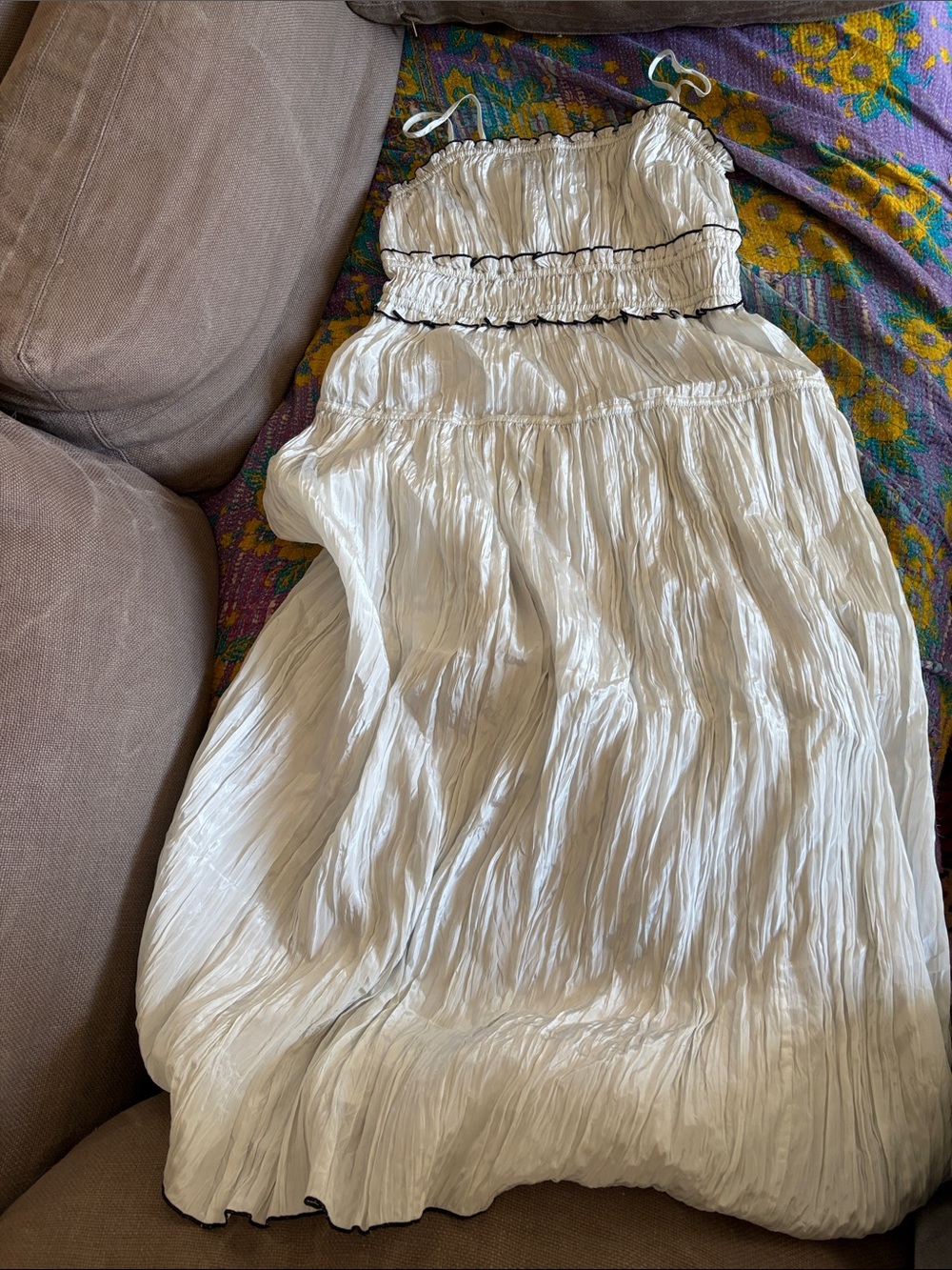 NWT J Crew Crinkle Ruffle Trim Dress - Picture 8 of 11